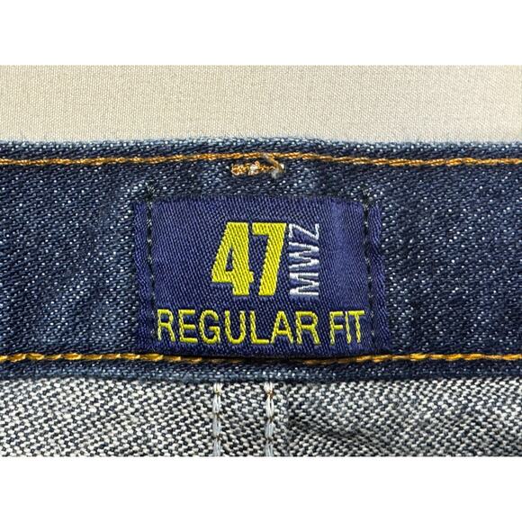 Wrangler 47MWZ Men's Regular Fit Straight Leg Western Blue Jeans - Size 42x30 - Picture 4 of 5